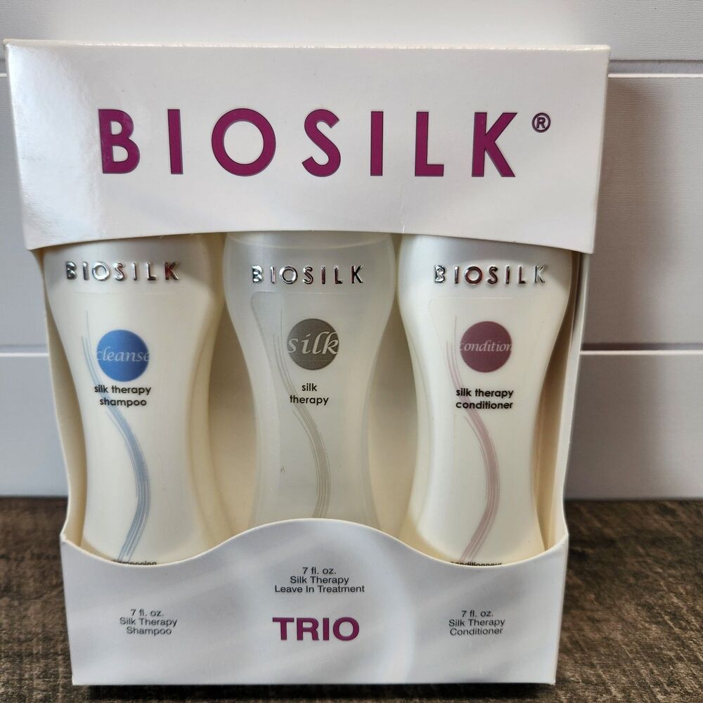 BIOSILK Silk Therapy TRIO 7oz Shampoo, Leave in Treatment and Conditioner
